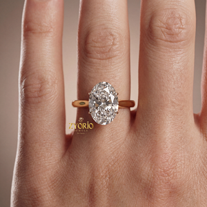 Oval Cut Lab Grown Diamond VVS2 Clarity 1 Carat Engagement Wedding Party <b>Ring</b> 925 <b>Silver</b> Matte Finish Domed <b>Solitaire</b> Band - Product Image 4