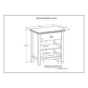 <b>White</b> Artisan <b>Bedside</b> Table Elegant Nightstand - Product Image 6