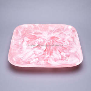 Cuenco de fruta de madera azul cuadrado personalizado moderno de lujo hecho a mano India mejor precio en línea decoración del hogar regalos de navidad bandejas decorativas - Product Image 1