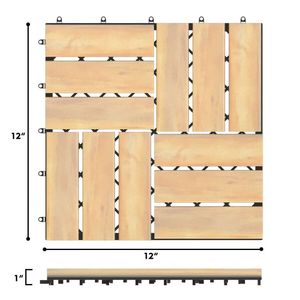 10 Pezzi di Piastrelle a Incastro in Legno di Acacia 12 X 12 Pollici, Pavimentazione Premium per Spazi Esterni - Product Image 6