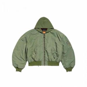 Men's Olive Green Hooded Puffer Jacket <b>Thick</b> <b>Winter</b> <b>Coat</b> Casual Zipper Closure Loose Fit Solid Color Nylon Shell Windproof - Product Image 3