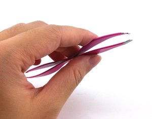 Juego de Pinzas para Cejas de Acero Inoxidable sin Costuras, Estuche de PU, Puntas Inclinadas y Puntiagudas, Pinzas de Precisión Duraderas, Pinzas Clásicas - Product Image 2
