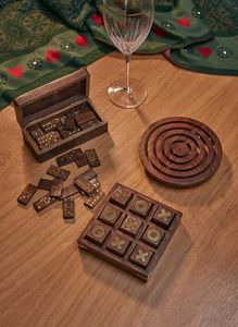 Portable Wooden <b>Dice</b> And Dominoes Travel Board Game <b>Set</b> Lightweight Design For Family Indoor Use - Product Image 5