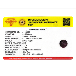 Natural Star Ruby Loose Gemstone 11.25 Carat Certified Trillion Cut Smooth 3mm Wholesale - Product Image 4