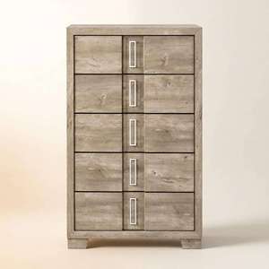 Transitional Brown <b>Chest</b> With <b>5</b> <b>Drawer</b> Storage <b>Chest</b> And Lamination Wood <b>Chest</b> For Bedroom For Home Furniture Modern Home Living - Product Image 2