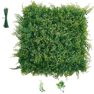 12 Pannelli 3D in Bosso Artificiale 20x20 Certificati UV, Sfondo Verde per Recinzione, Protezione Solare e Decorazione Murale - Product Image 1