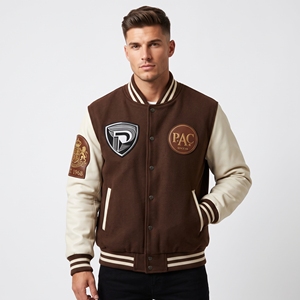 Dumela Custom <b>Varsity</b> <b>Bomber</b> <b>Jacket</b> <b>Men</b> Embroidered Regular Fit Winter Outerwear Windproof OEM Service - Product Image 5