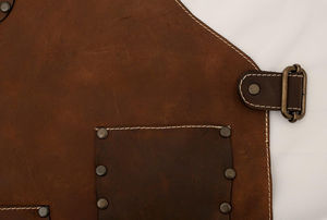 Delantal de barbero recién llegado, delantal de estilista con portaherramientas, bolsillos y correa de cuero, delantal unisex para barberos y estilistas - Product Image 4