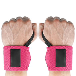 Attelle de soutien du poignet de qualité supérieure avec boucle pour le pouce très résistante, rose et noir, pour la musculation, l'entraînement en force, unisexe - Product Image 1