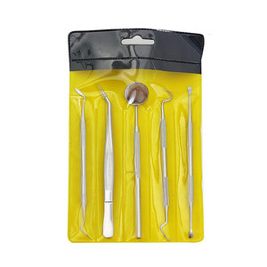 Kit d'instruments dentaires Surgiactive en acier inoxydable 5 pièces, comprenant sondes dentaires, pinces à manche et outils électriques - Product Image 1