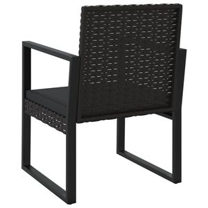 Fauteuil de jardin en poly rotin noir avec coussin, chaise de jardin élégante - Product Image 5