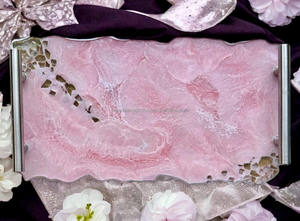 Humran Export Handcrafted Luxe <b>Epoxy</b> <b>Clear</b> Crystal <b>Resin</b> Tray Beautiful Smooth Cake Tools - Product Image 6