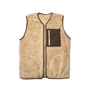 Gilet en polaire Sherpa, respirant, coupe-vent, fermeture éclair intégrale, grande taille, service OEM, couleur et logo personnalisables - Product Image 1