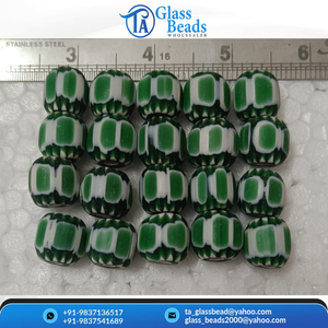 Perles en verre Chevron noires, rouges et blanches de qualité supérieure, perles ovales rayées faites à la main pour la fabrication de bijoux et les loisirs créatifs - Product Image 3
