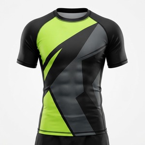 Maillot de compression à manches courtes pour hommes, imprimé par sublimation intégrale personnalisé, pour l'entraînement MMA - Product Image 3