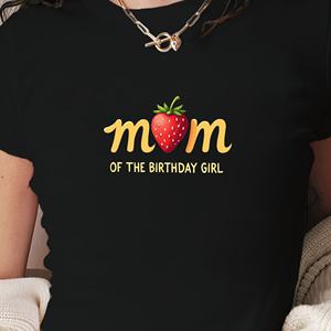 Camiseta corta de moda para mujer mamá con fresa o - Product Image 4