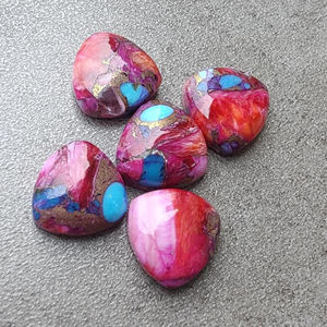 Turquesa Natural Rosa de Ostra Espinosa, Cabujón Trillón Calibrado con Base Plana, Gema | Disponibles en Todos los Tamaños - Product Image 4