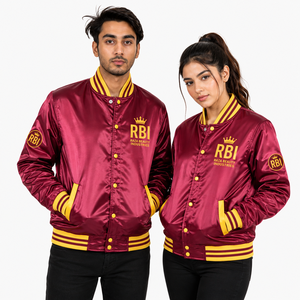 Patchs brodés personnalisés, broderie vintage 3D, veste varsity en satin, haute qualité, 100% polyester, séchage rapide, personnalisable pour homme - Product Image 4