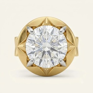 Pendientes de Diamante Cultivado en Laboratorio con Corte Redondo para Hombre, Oro Amarillo de 9K, 0.395CT, 4 Puntas, Solitario, Joyería Fina Personalizada al por Mayor - Product Image 3