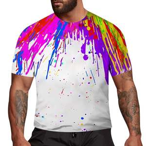 Men's Short Sleeve Sublimation Printed O-Neck Regular Fit Knitted Cotton Jersey 300g Breathable Casual T-Shirt Front <b>Logo</b> - Product Image 2