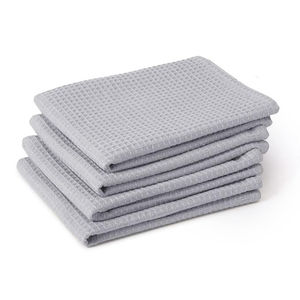 Toalla de cocina de secado rápido de alta absorción, tejido de gofre gris, logotipo personalizado, toalla de baño de Hotel, algodón para uso doméstico y hotelero - Product Image 1