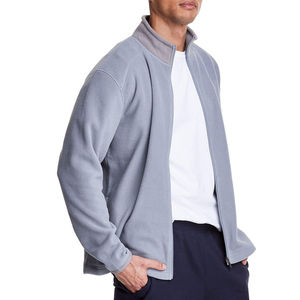 Chaqueta de Forro Polar para Hombre, Color Gris Claro, con Cierre Completo, Transpirable, Térmica, Resistente al Viento, Cuello Alto, Forro Polar Suave, Ropa de Trabajo para Exteriores - Product Image 3
