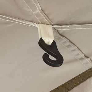 Carpa de ducha plegable de 2 habitaciones de tela Oxford 150D para camping con estacas y cuerdas, bolsa de transporte y barra transversal para vestuario de privacidad - Product Image 3