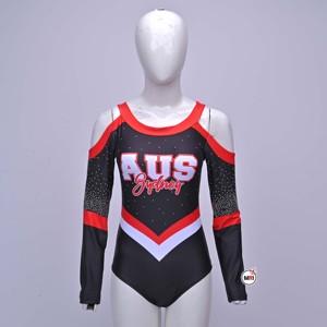 Combinaison de cheerleading personnalisée, respirante, éco-responsable, à trois tons, avec strass, imprimé AUS Sydney, pour compétition en extérieur, entièrement personnalisable - Product Image 1
