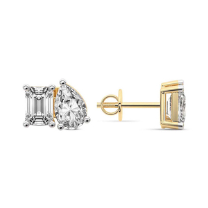 Pendientes de Diamantes Cultivados en Laboratorio Double Delight con Corte Esmeralda y Pera, Hermosas Joyas con Certificado IGI para Mujer - Product Image 6