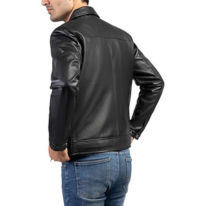 Lightweight <b>Genuine</b> <b>Leather</b> <b>Jacket</b> for <b>Men</b> Winter Outerwear Eco-Friendly Windproof High Street Style Comfortable Fit Breathable - Product Image 3