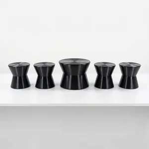 Modern Wooden Black <b>Resin</b> Sculptural <b>Coffee</b> <b>Table</b> Set with 4 Stools Handmade Furniture For Hotels Restaurant Living Room - Product Image 3