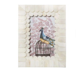 Cadre photo en bois artisanal avec incrustation d'os, personnalisé avec logo, fabriqué en Inde, vente en gros - Product Image 1