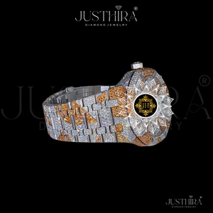 Reloj de Cuarzo con Diamantes Moissanite VVS Clásico de Exportación India para Hombre, Estilo Antiguo de Lujo para Negocios, Resistente a los Arañazos, Disponible para la Venta - Product Image 2