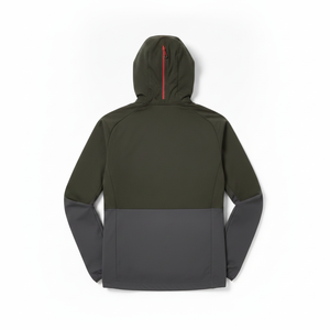 Veste polaire à capuche pour homme, couleur contrastée, fermeture éclair, coupe-vent, décontractée, pour l'automne - Product Image 2