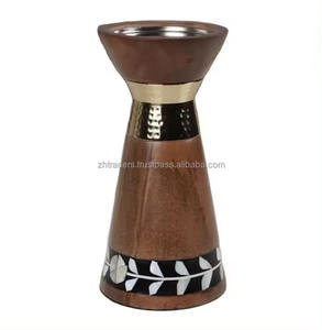 Brûleur d'encens Bakhoor en bois de santal fait à la main en métal et en bois incrusté de nacre à usage religieux - Product Image 3