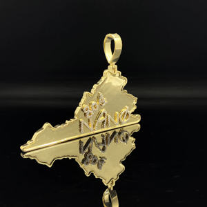 Pendentif unisexe pour homme The Ice Legacy, style hip-hop, en alliage plaqué rhodium, avec breloque couronne royale et diamants effet goutte de glace - Product Image 1