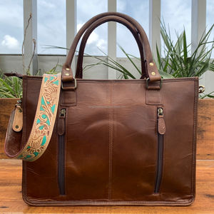 Nueva Bolsa de Mano de Cuero Vacuno Genuino con Diseño Floral, Gran Capacidad, Hecha a Mano, con Borla y Cremallera, Venta al por Mayor de Fábrica 2025 - Product Image 5