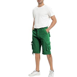 Algodón puro 100%/tela personalizada Streetwear Cargo Shorts Logo de secado rápido verano Multi-Bolsillo liso Cargo pantalones cortos Hombre - Product Image 1