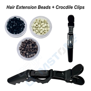 Kit d'outils professionnels pour extensions de cheveux – Pince à micro-perles, aiguille à boucle, crochet de tirage, pinces à cheveux et accessoires – Kit complet - Product Image 3