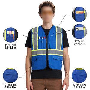 Chaleco de Seguridad Reflectante de Alta Visibilidad con Múltiples Bolsillos, Estilo Ejecutivo, para Gerentes de Proyectos, Ingenieros de Obra, Equipo de Seguridad para la Construcción - Product Image 2
