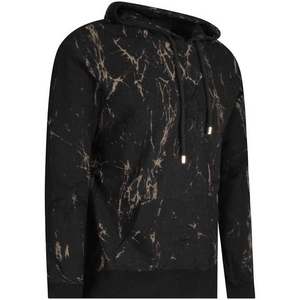 Sweat à capuche personnalisé pour homme, noir, effet délavé, en molleton de coton vieilli, style streetwear décontracté - Product Image 1