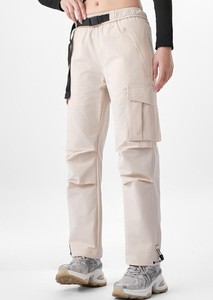 Pantalon cargo vintage pour femme, couleur unie, multi-poches, coupe droite, coupe-vent, idéal pour la randonnée et la course à pied, 100 % coton, collection automne - Product Image 2