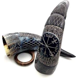 Cuerno Vikingo para Beber de Diseño Natural con Soporte, Diseño Único, Se Acepta Logotipo Personalizado, Cuerno Vikingo para Beber de Alta Calidad - Product Image 1