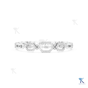 Lab Grown Diamond Geometric Hexagon Station Link <b>Bracelet</b> 14K <b>Solid</b> Gold Fine Unisex Luxury Jewelry Party Gift Manufacturer - Product Image 2
