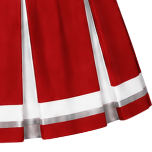 Falda Roja Plisada para Animadoras con Ribete de Rayas Blancas, Uniforme Deportivo para Mujeres y Niñas - Product Image 5