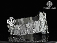 Reloj de Diseño con Diamantes Dorados, Mecanismo de Cuerda y Diamantes Brillantes Impresionantes, la Mejor Calidad, Elegante para Hombre, Mecánico de Metal ETA