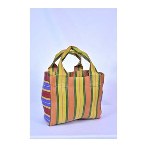 Mini bolso de mano ecológico personalizado para mujer, elegante bolso de nailon reciclado a rayas Vintage, bolso de compras portátil de algodón para mujer - Product Image 1