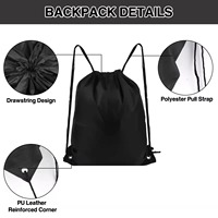 Sac à dos à cordon en polyester uni personnalisé avec logo pour hommes et femmes, idéal pour la gym, le sport et la promotion, par sublimation, vente en gros