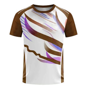 Uniformes de tennis pour hommes de qualité supérieure confortables, 100% polyester, protection UV, respirants, manches courtes, séchage rapide, devant uni - Product Image 4