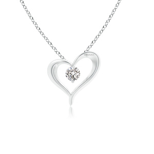 Romántico y Lujoso Colgante de Diamantes en Oro Amarillo, Corte Brillante en Forma de Corazón, para Mujer, Boda, Oro 10K 14K 18K, Plata 925 935 - Product Image 3
